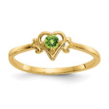 Round Cut Stone Set in 10KT Yellow Gold Heart Shape Ring