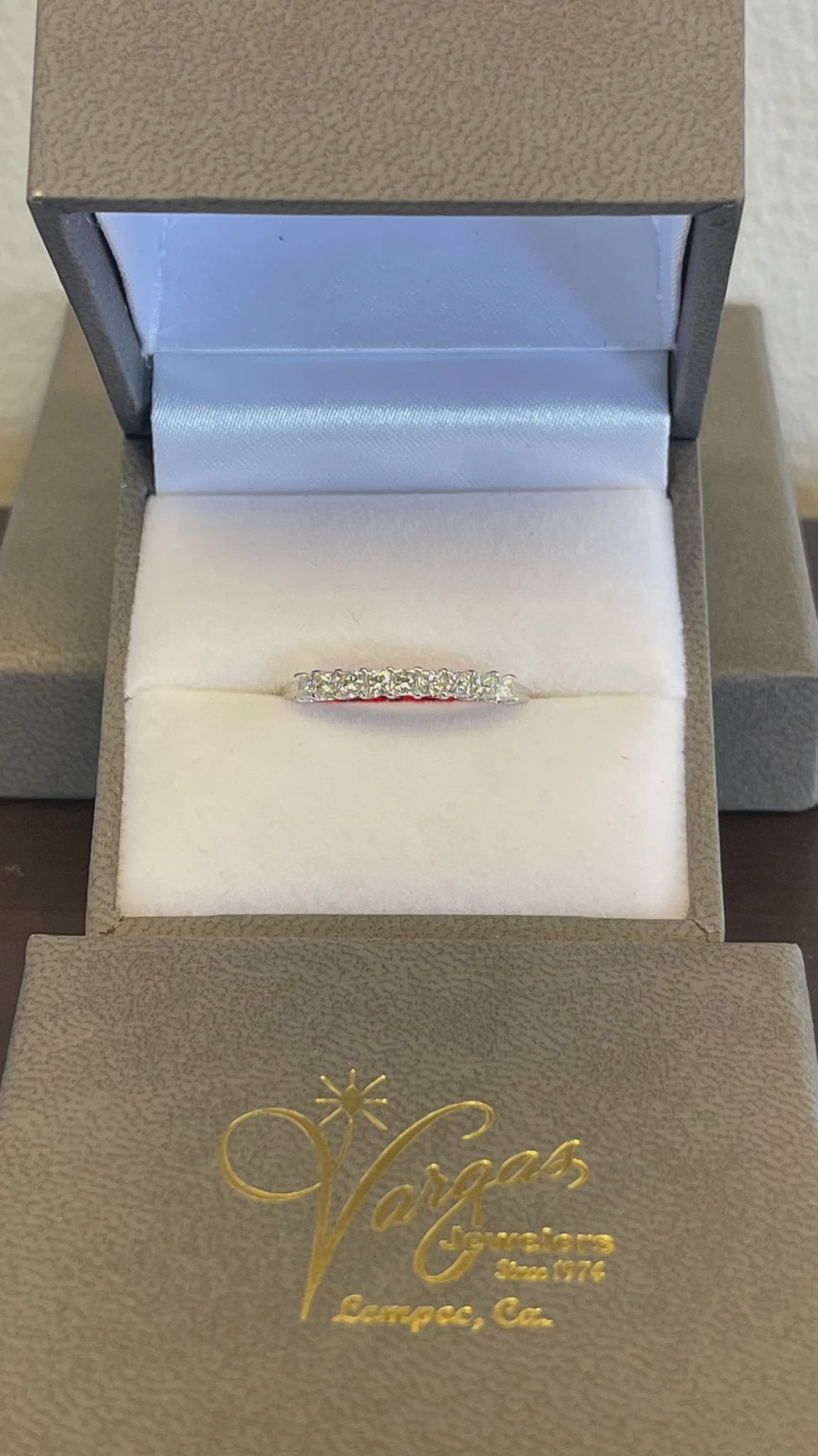 0.50CTW Princess Cut Prong Shared Diamond 18KT White Gold Band