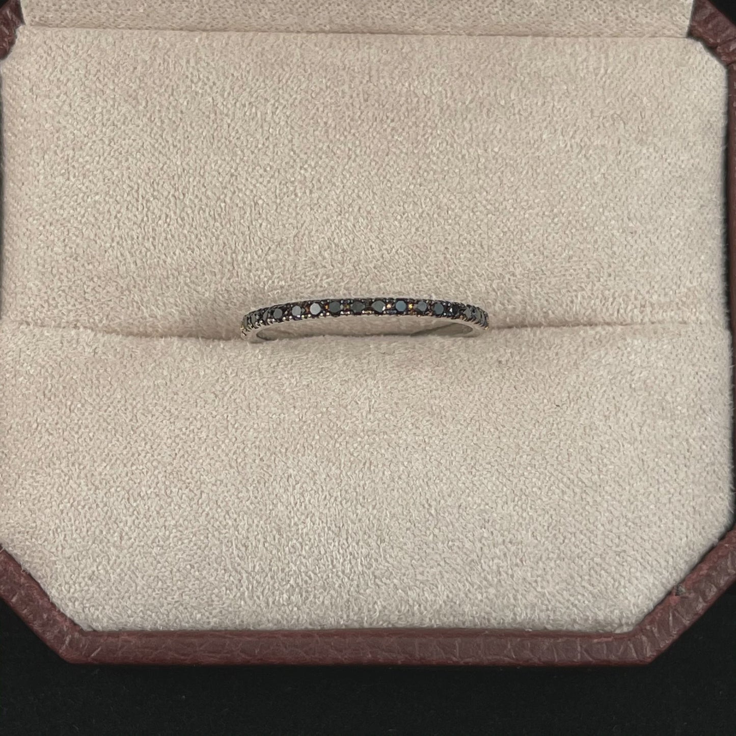0.18CTW Round Brilliant Cut Black Diamond Prong Shared 14KT White Gold Band