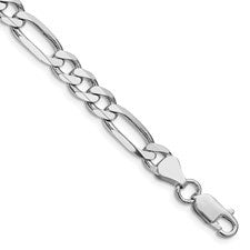 Figaro Bracelet, S/S RP, 6.5MM, WLDTT, QGC: QFG180R-10 , (YI/IO), LRY