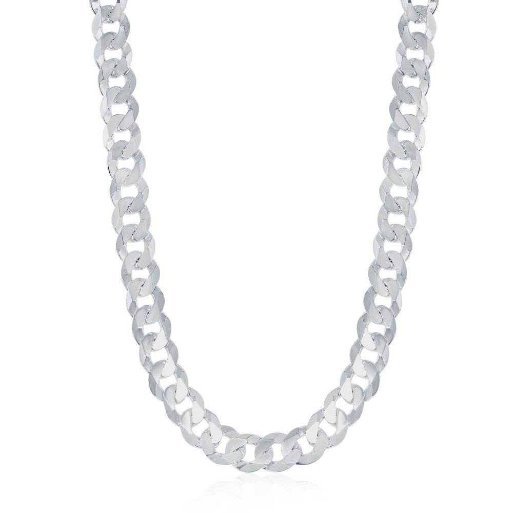 Sterling Silver Rhodium Plated Curb Link Chain