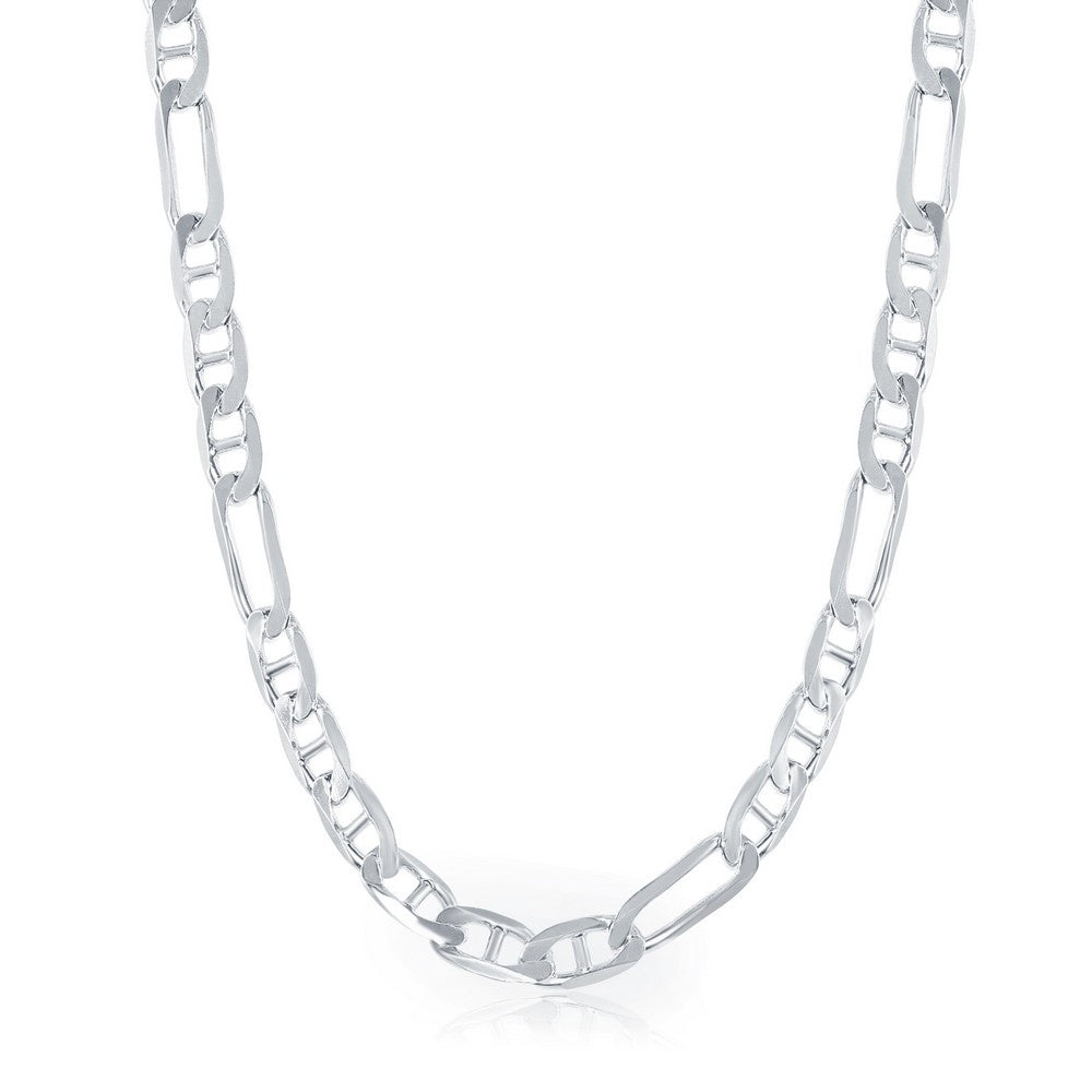 Sterling Silver Rhodium Plated Figucci Link Chain