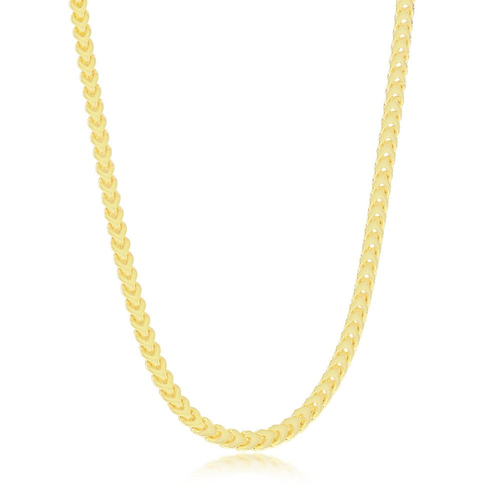 Sterling Silver Gold Plated Franco Link Chain