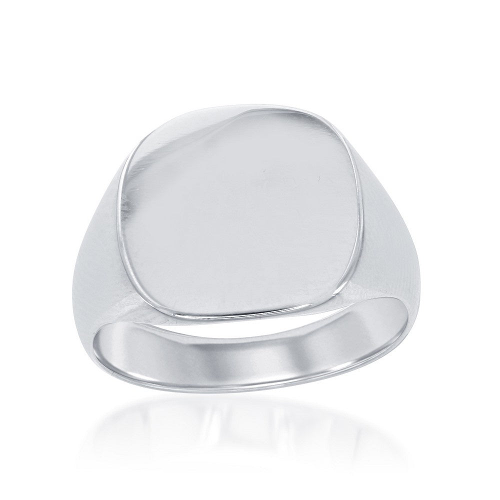 Sterling Silver Polished Square Signet Ring