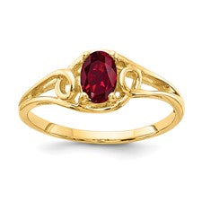 Oval Cut Lab Created Ruby 14KT Yellow Gold Ring