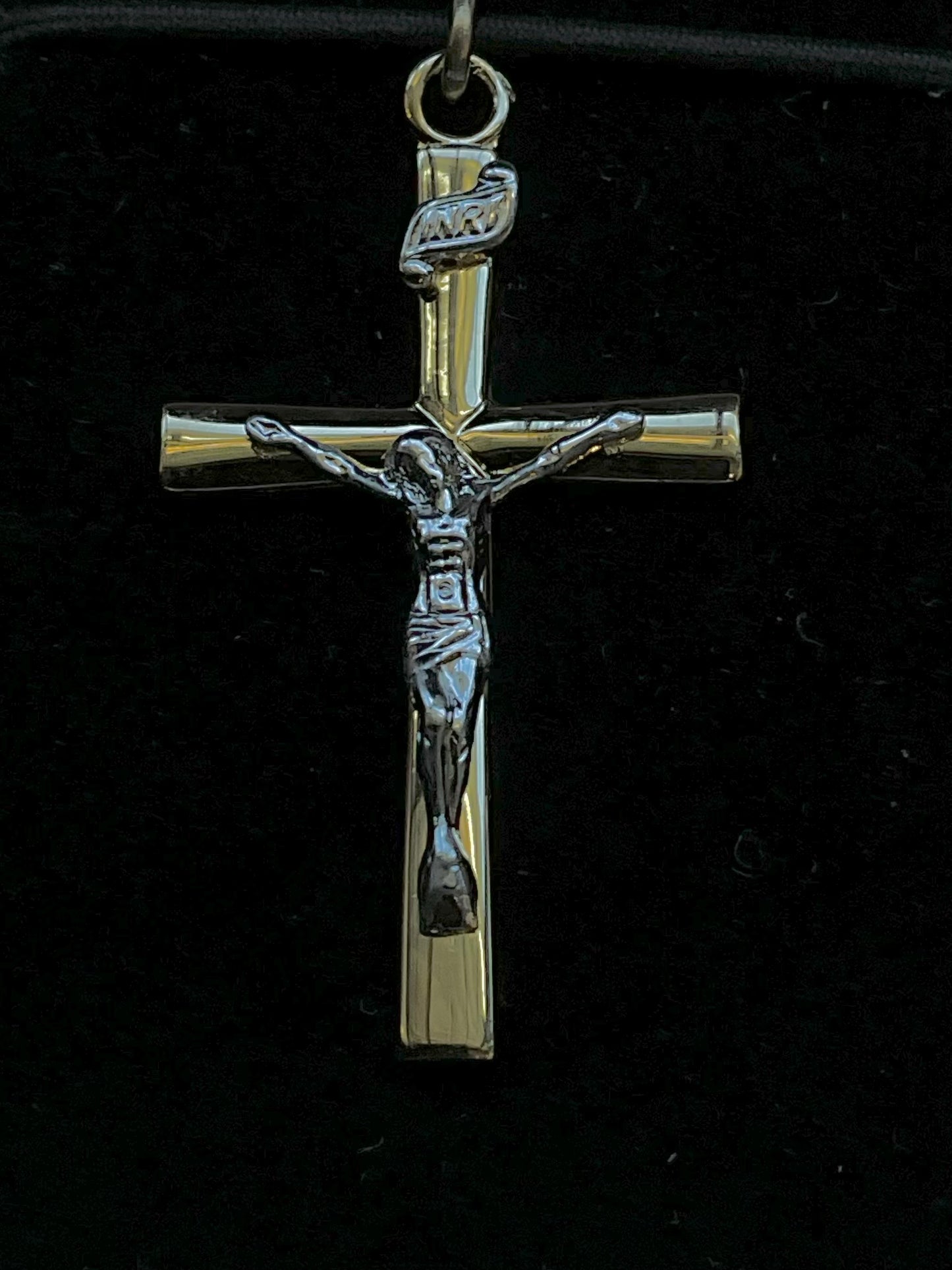Sterling Silver Gold Plated Two Tone Crucifix Pendant