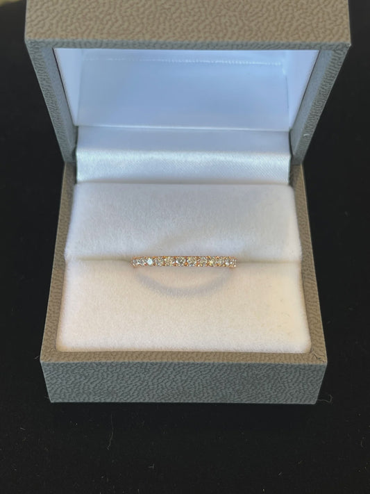 0.39CTW Round Brilliant Cut Prong Shared Diamond 14KT Rose Gold Band