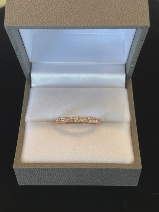 0.27CTW Round Brilliant Cut Diamond Woven 14KT Rose Gold Band