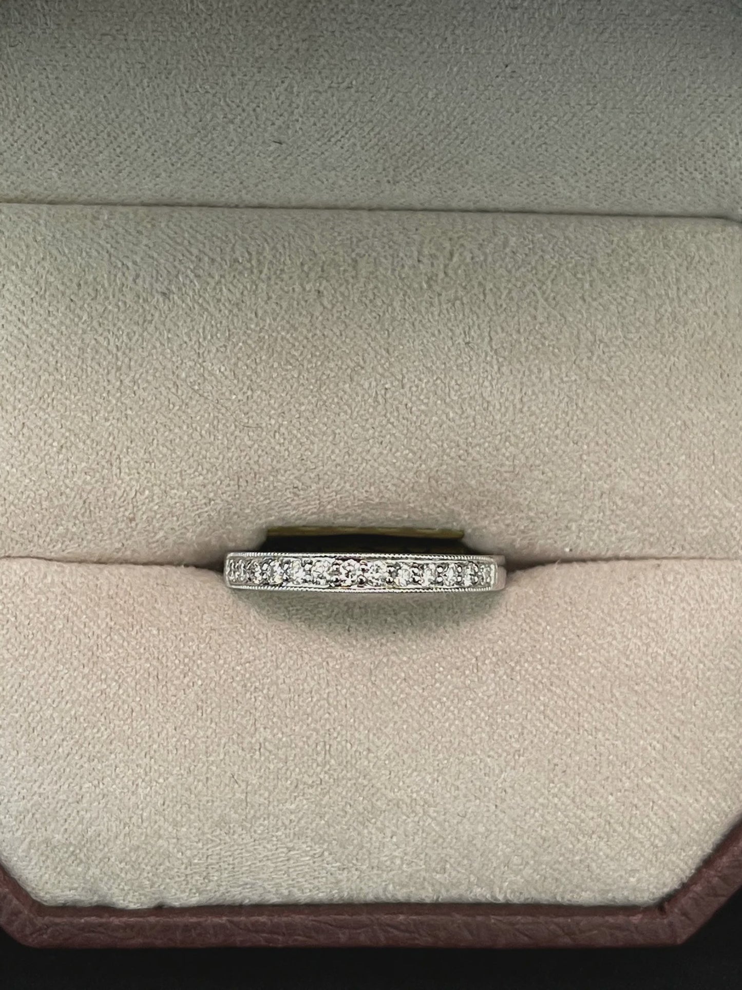 .21CTW, 14WG, LUCRY (6.5) A5821, White Gold Diamond Band w/ Milgrain Edge, Pang12419