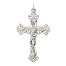 Sterling Silver Crucifix Pendant with Filigree Ends