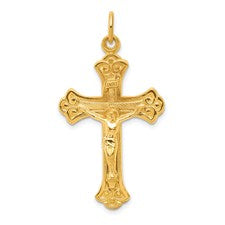 Sterling Silver Gold Plated Filigree End Crucifix Pendant