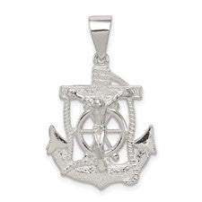Sterling Silver Polished Mariners Cross Pendant