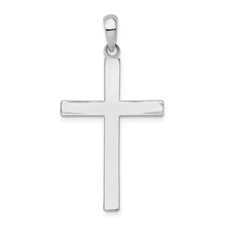 Sterling Silver Squared Plain Polished Cross Pendant QC9967