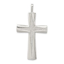 Sterling Silver Textured Cross Pendant