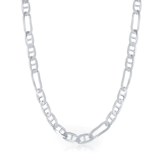 Sterling Silver Rhodium Plated Figucci Link Chain