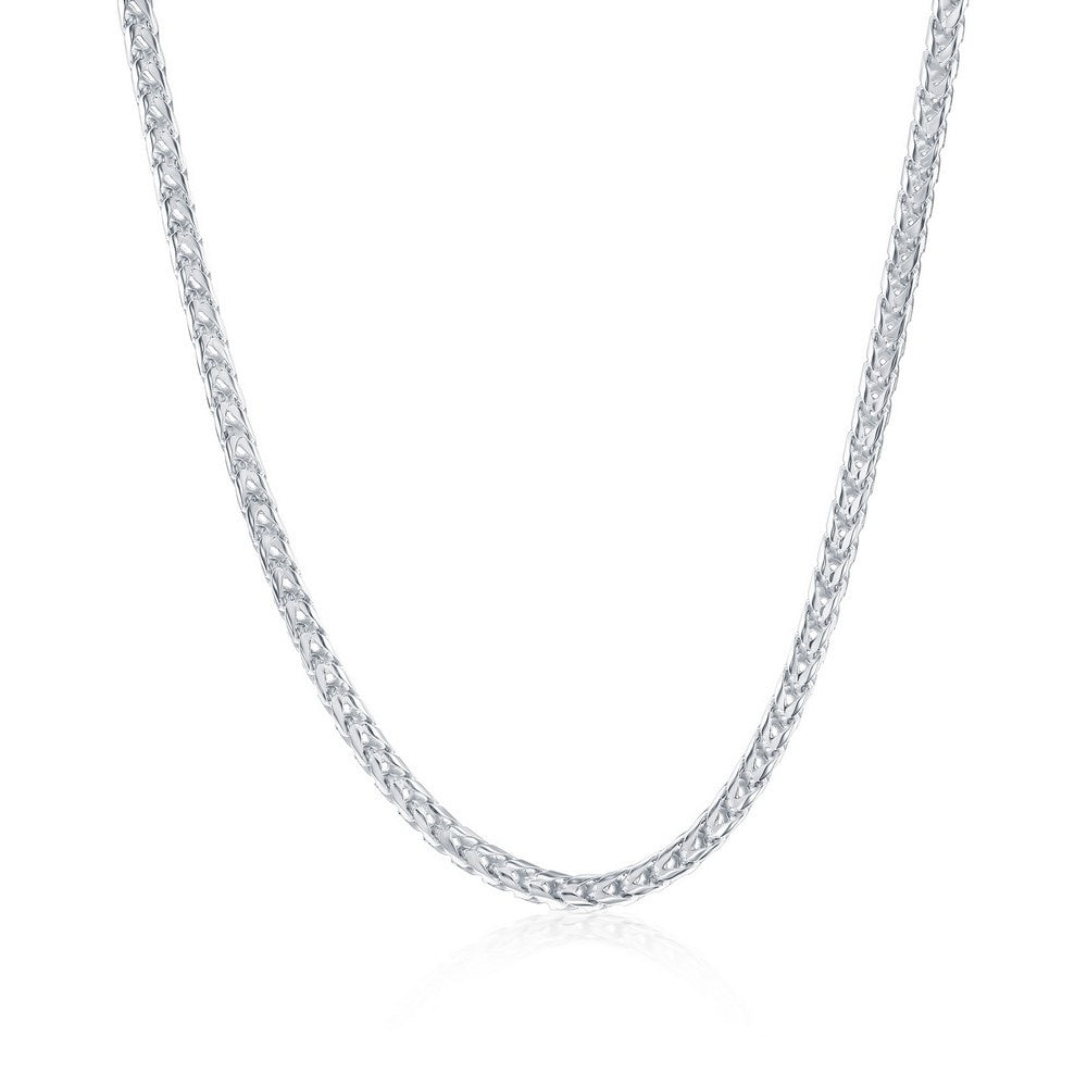 Sterling Silver Rhodium Plated 9" Franco Link Bracelet