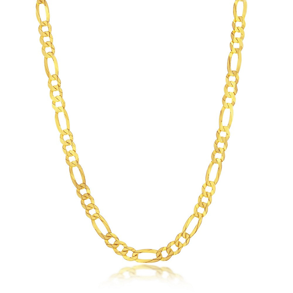Sterling Silver Gold Plated Figaro Link Chain