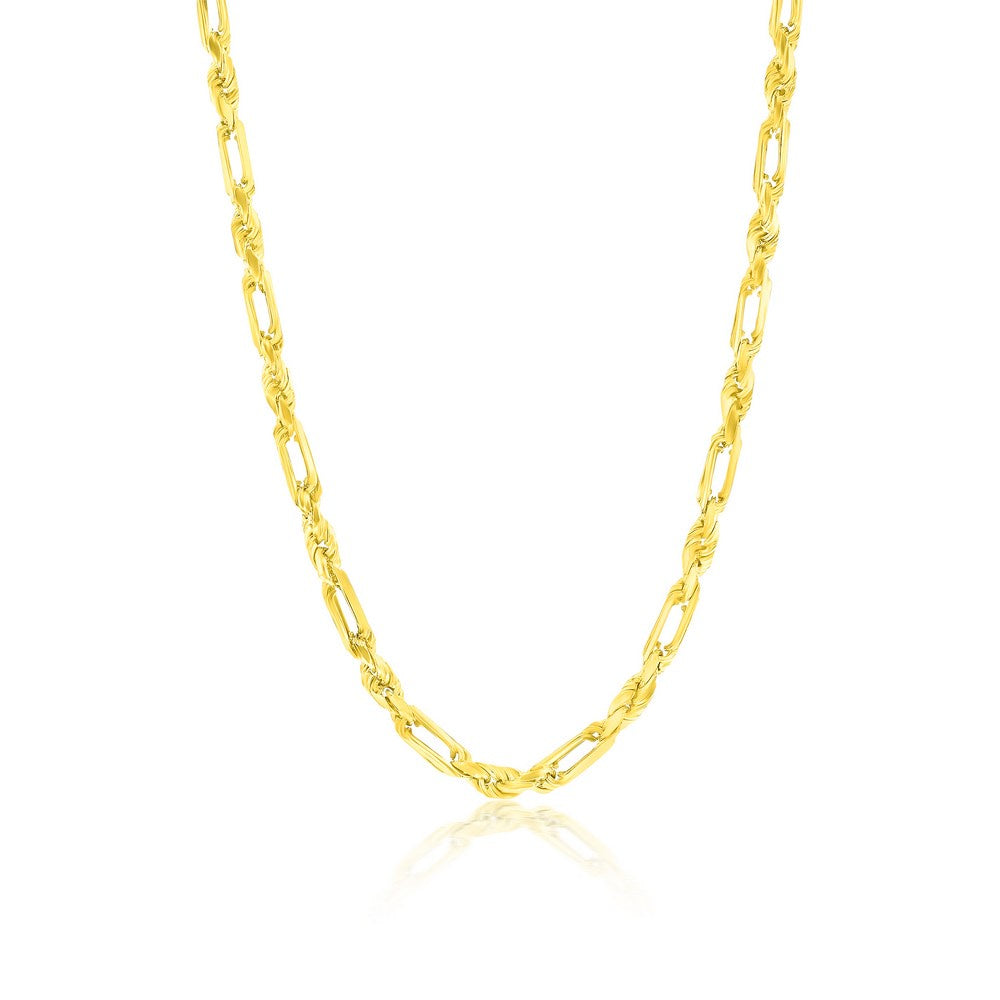 Sterling Silver Gold Plated Figarope / Milano Link Chain