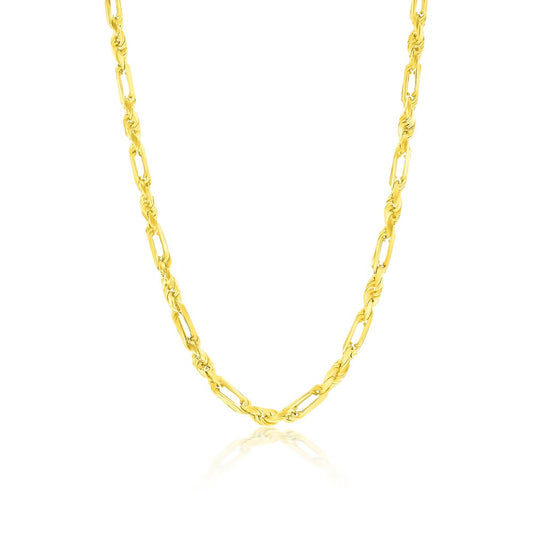 Sterling Silver Gold Plated Figarope / Milano Link Chain