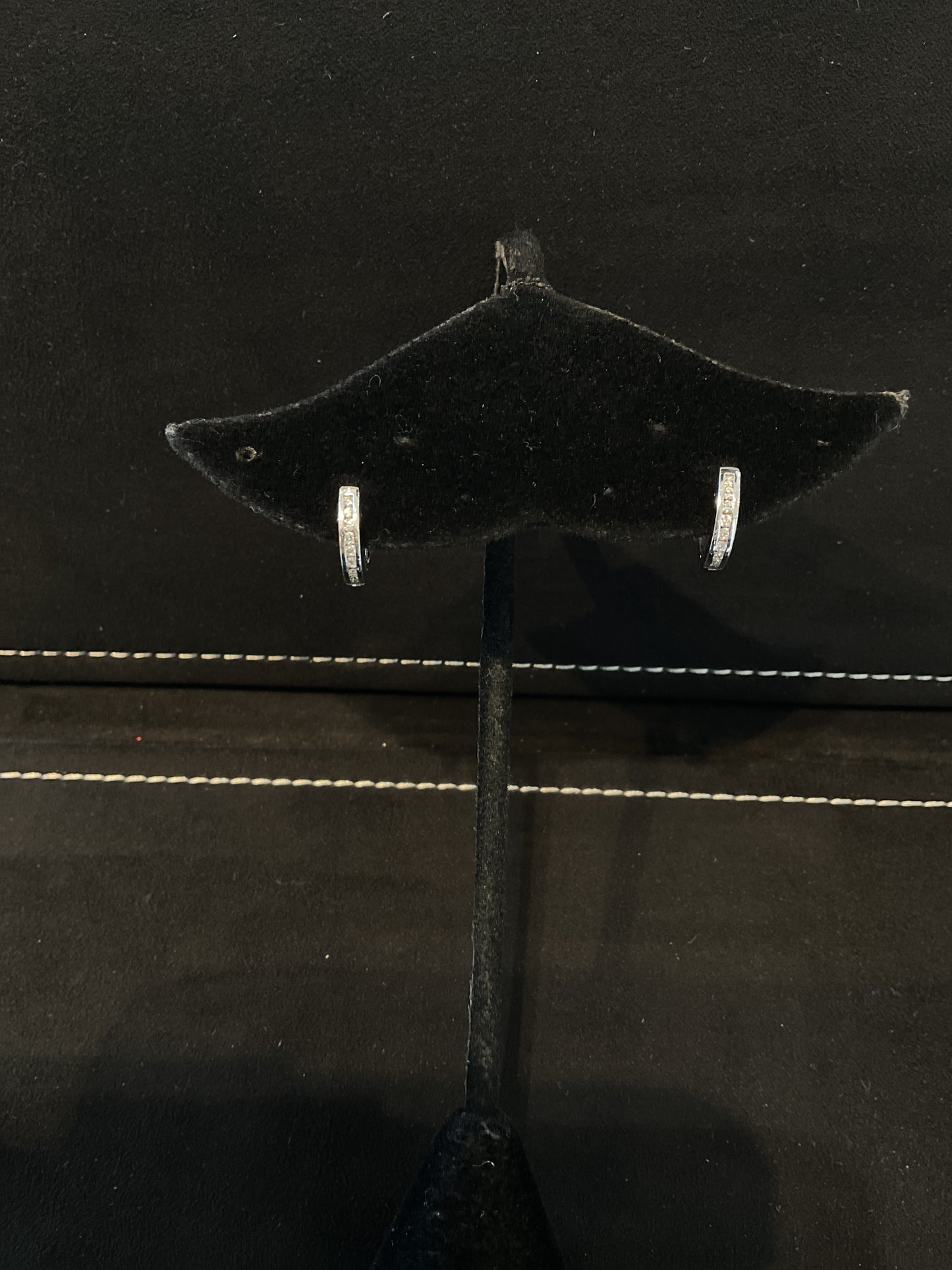 .16 CTW Round Brilliant Cut Diamond Channel Set 14KT White Gold Huggie Hoop Earrings