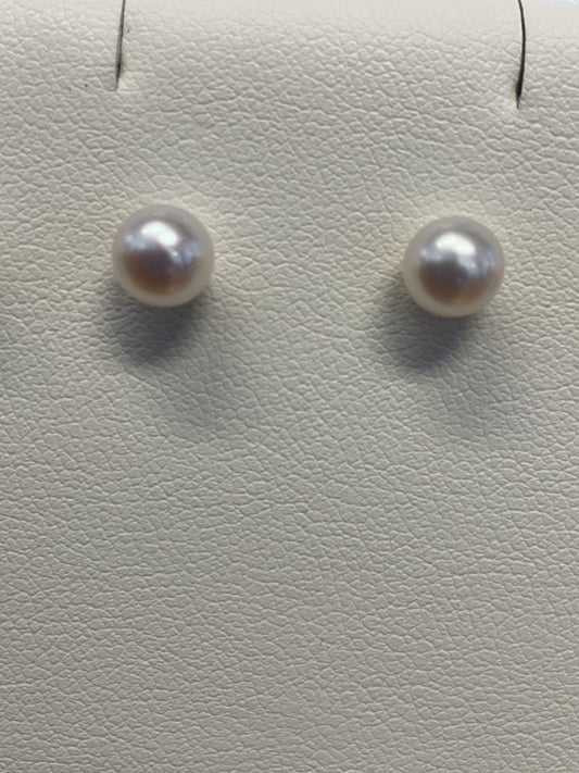 Fresh Water Pearl 14KT Yellow Gold Stud Earrings