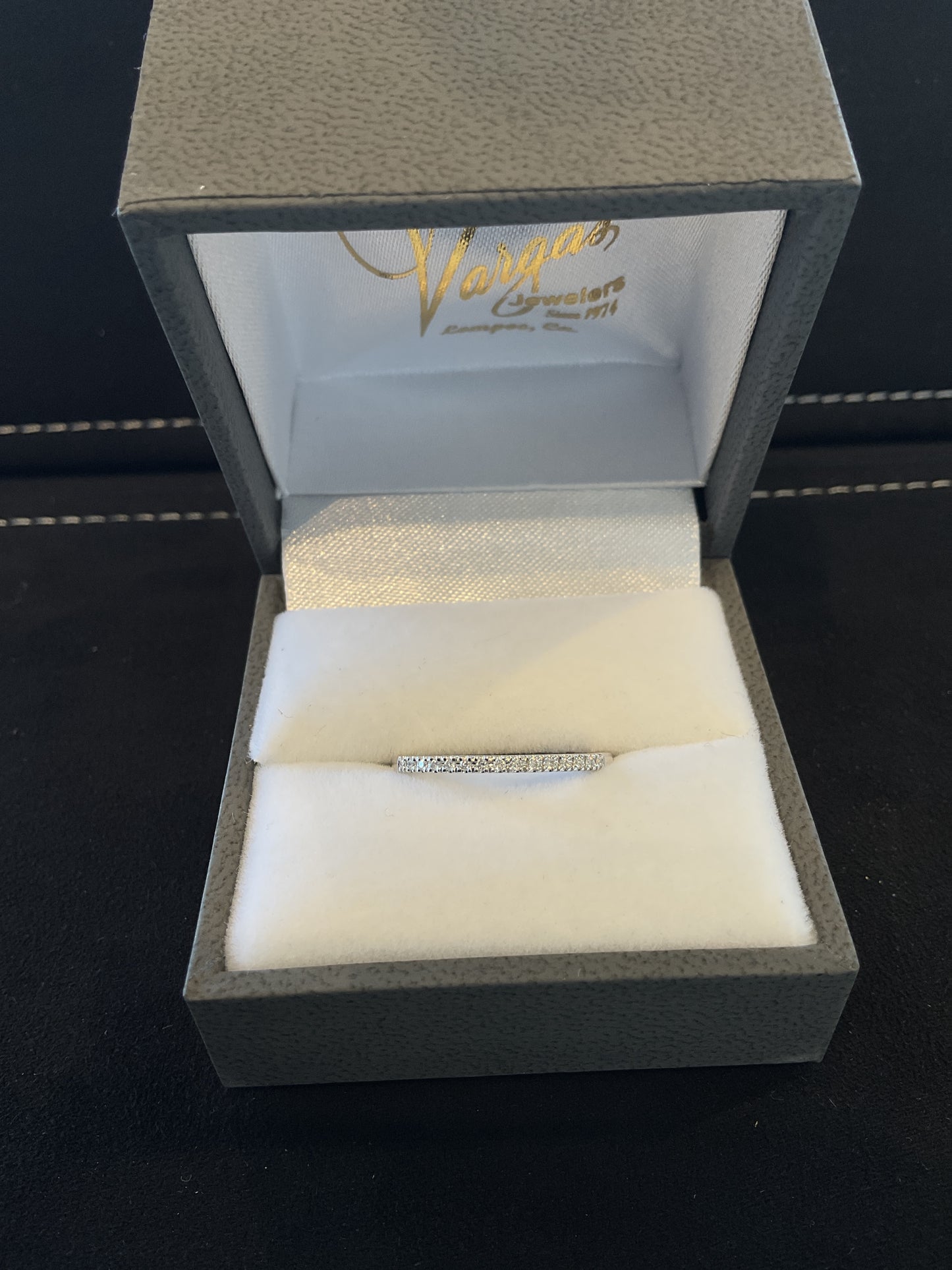 0.08CTW Round Brilliant Cut Prong Shared Diamond 14KT White Gold Band