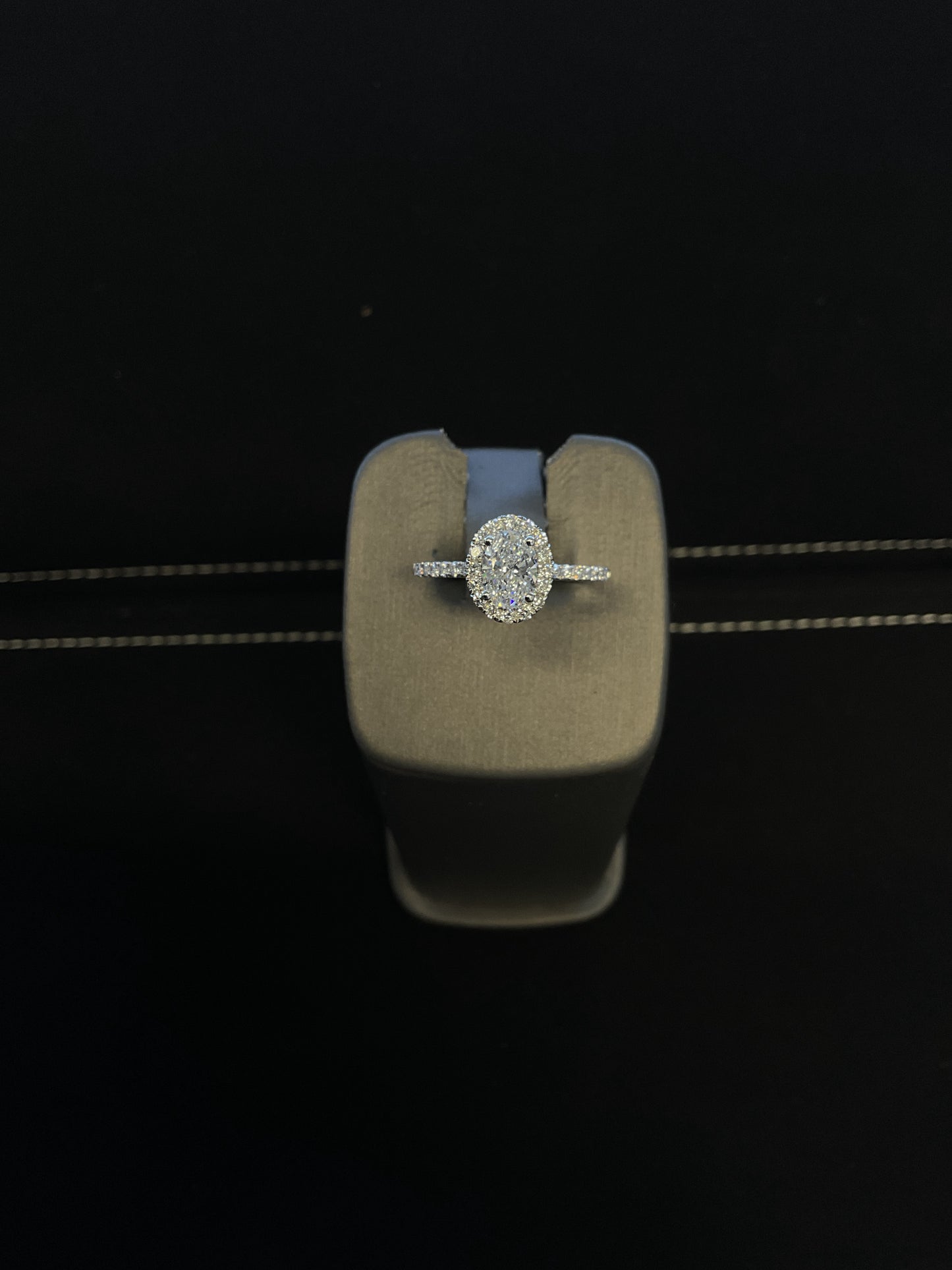 1.09CTW Lab Grown Dimond Oval Cut 14KT White Gold Engagement Ring