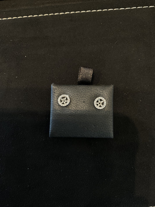 .30 CTW Round Brilliant Cut Diamond 14KT White Gold Halo Earring Jackets