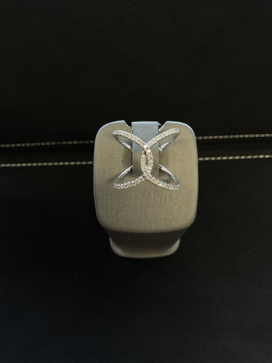 0.50CTW Round Brilliant Cut Diamond Polished 14KT White Gold Interlocking Circle Style Fashion Ring