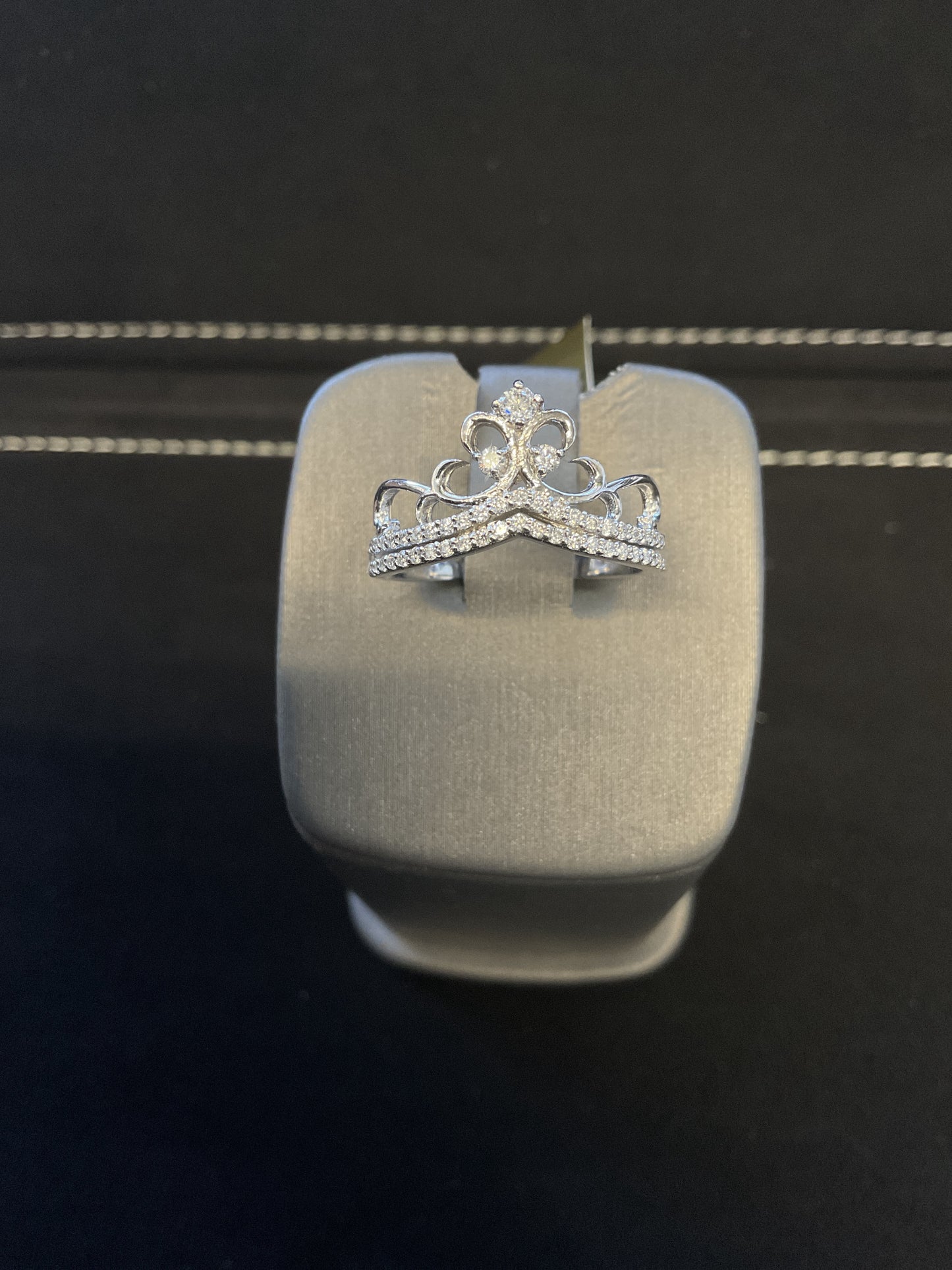 0.32CTW Diamond Crown Ring, 14WG, (6 1/2), Abtin: 7ABB-228W-D