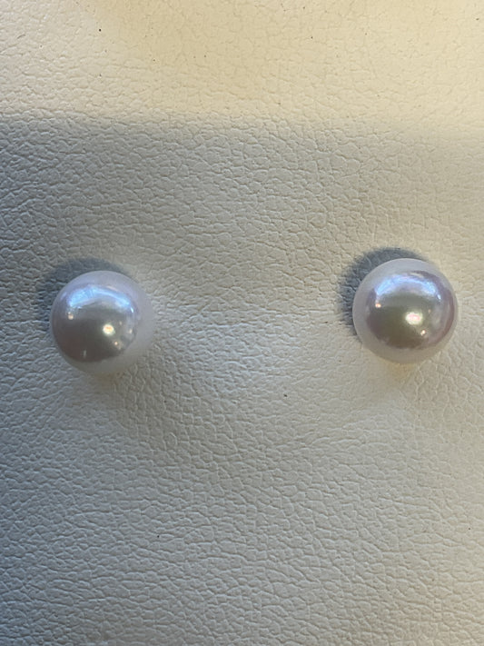 Cultured Pearl 14KT Yellow Gold Stud Earrings