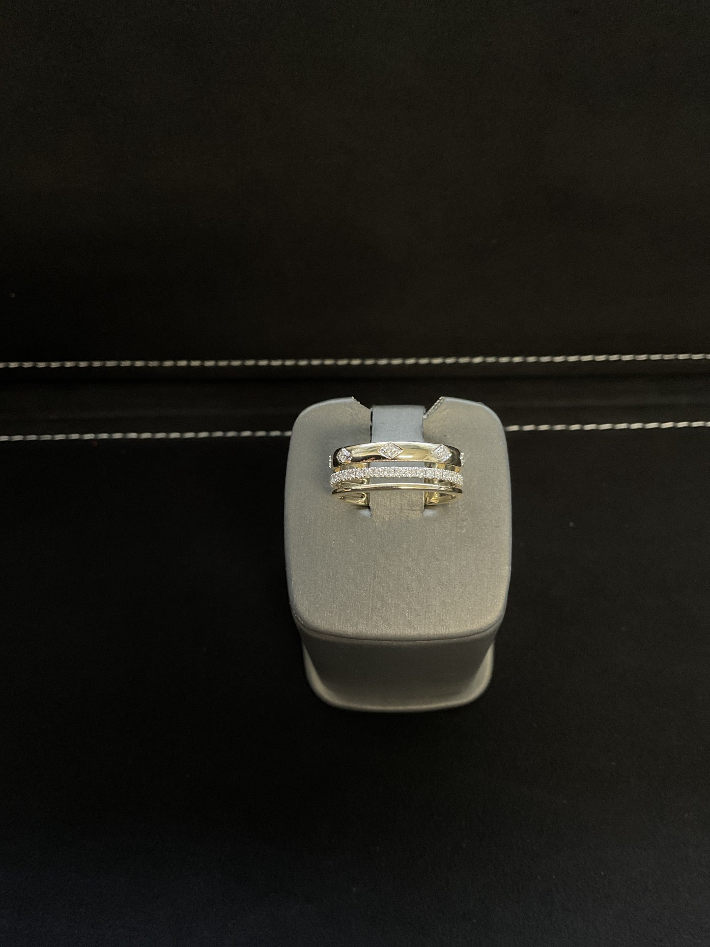 0.28CTW Round Brilliant Cut Diamond 14KT Yellow Gold Triple Stack Fashion Ring