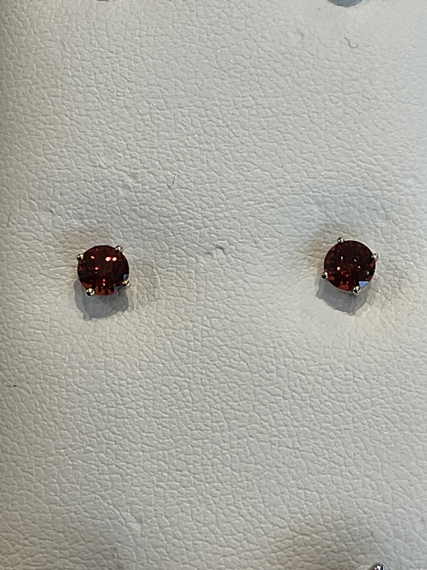 4MM Round Cut Stone 14KT Yellow/White Gold Stud Earrings