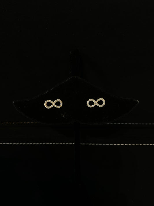 .25 CTW Round Brilliant Cut 14KT Yellow Gold Infinity Design Diamond Stud Earrings