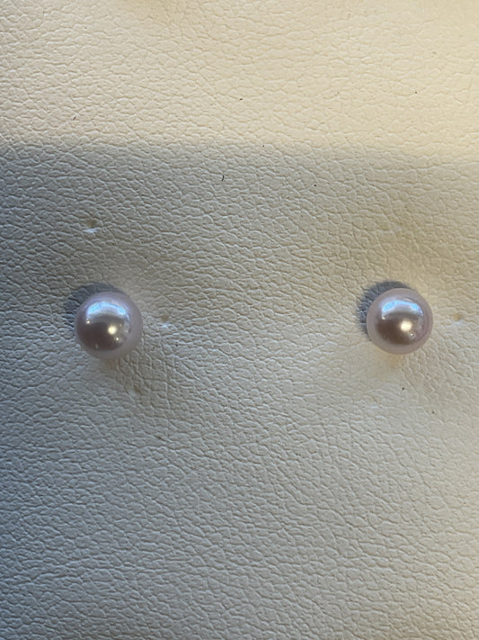 Cultured Pearl 14KT Yellow Gold Stud Earrings