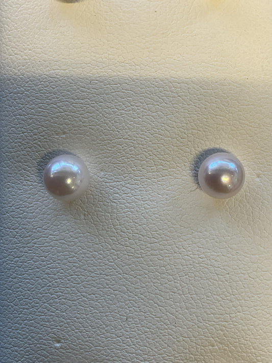 Cultured Pearl 14KT Yellow Gold Stud Earrings