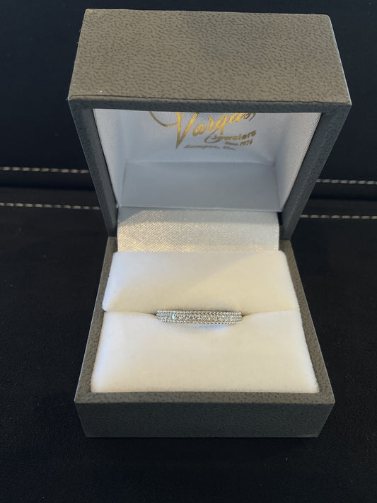 0.17CTW Round Brilliant Cut Prong Shared Diamond 14KT White Gold Band