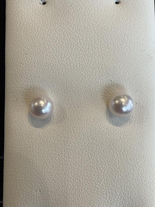 Cultured Pearl 14KT Yellow Gold Stud Earrings