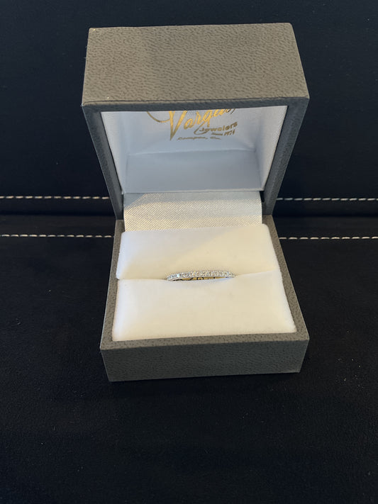 0.18CTW Round Brilliant Cut Prong Shared Diamond 14KT White Gold Band