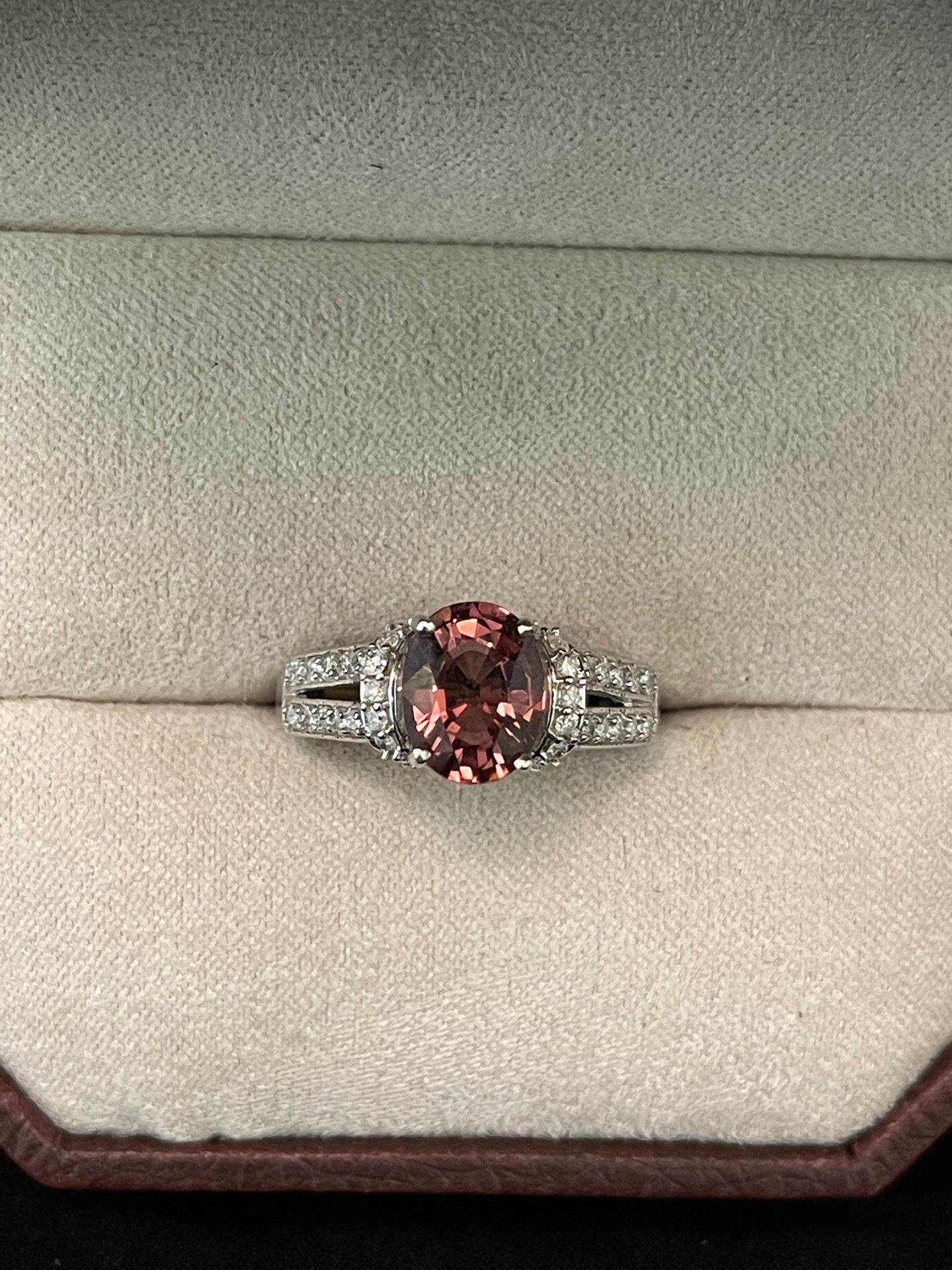 Oval Pink Tourmaline w/ Diamond Ring