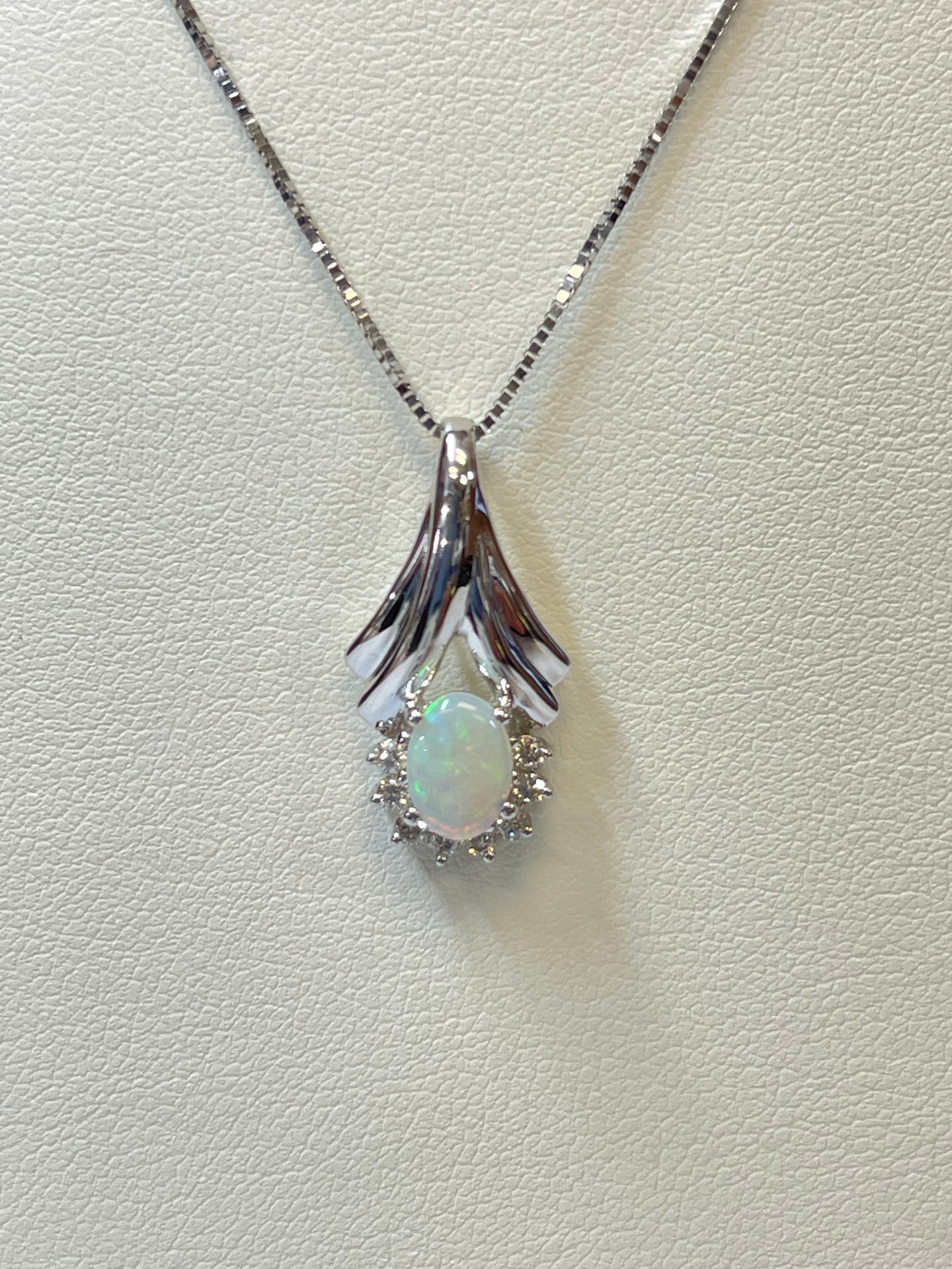 Opal w/ Diamond Accent Necklace