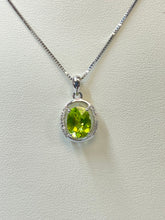 Load image into Gallery viewer, Oval Peridot w/ Diamond Accents Necklace
