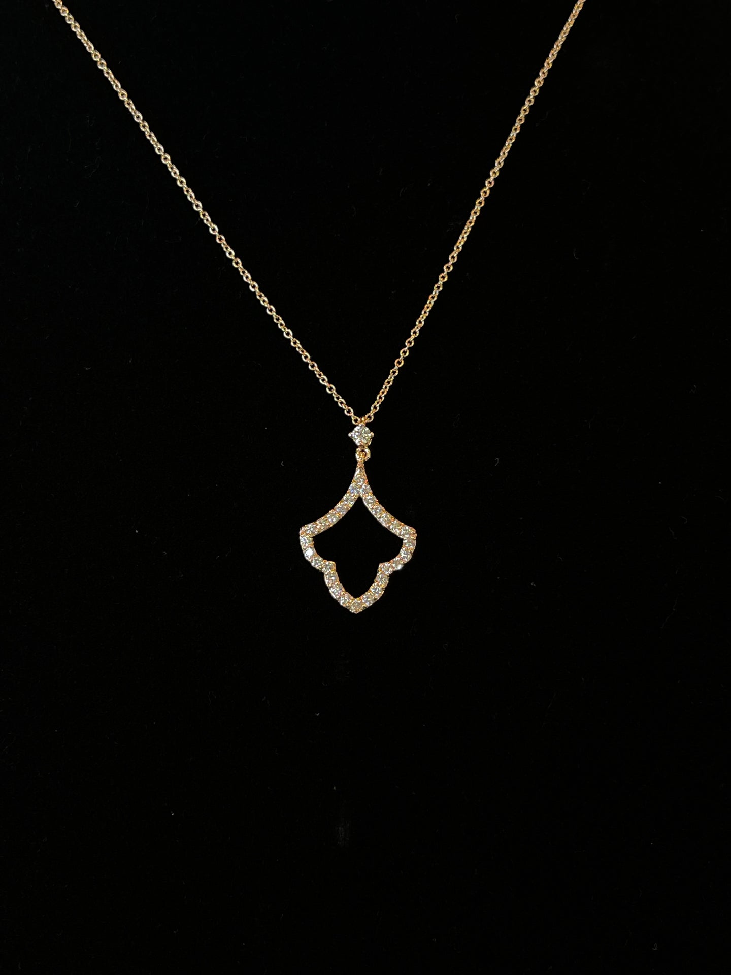 Diamond Leaf Style Drop Necklace w/ Chain A5910