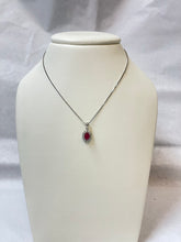 Load image into Gallery viewer, Ruby w/ Diamond Oval Halo Necklace
