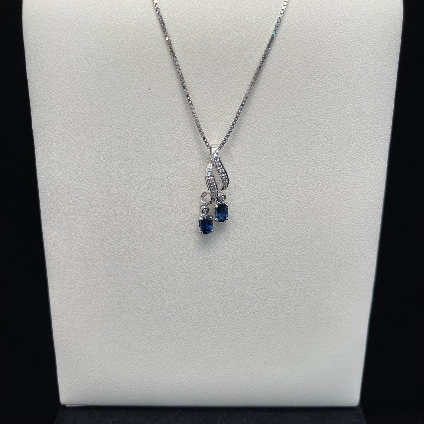 Blue Sapphire w/ Diamond Necklace