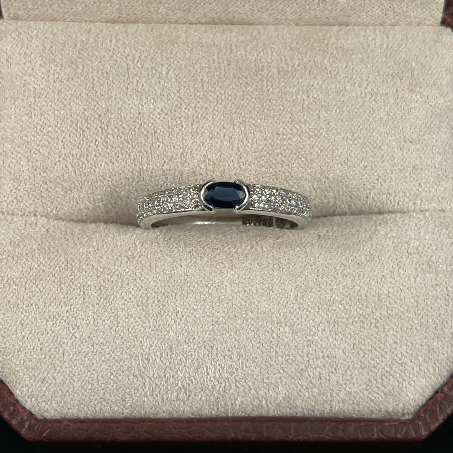 Blue Sapphire w/ Diamond Stackable Ring A5880