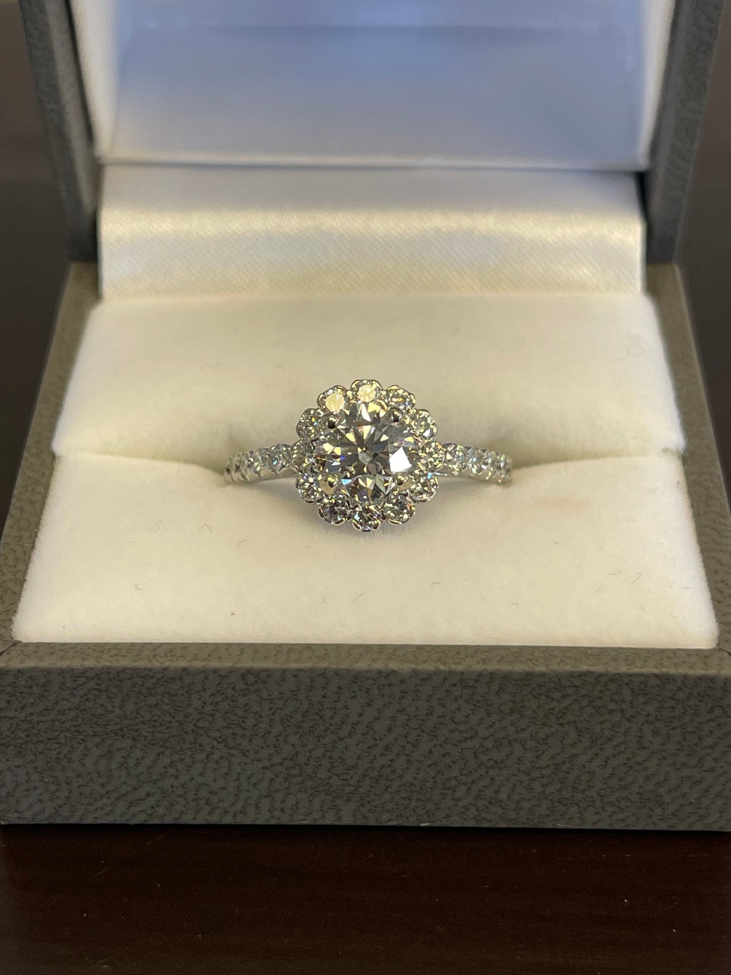 Cushion Cut Halo Engagement Ring 1.81CTW A5943