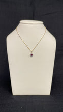 Load image into Gallery viewer, Oval Ruby w/ Diamond Halo Necklace
