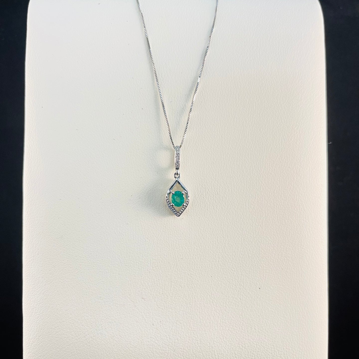 Oval Emerald w/ Diamond Necklace